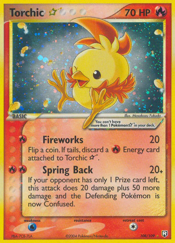 Torchic ★ 108 Rare Holo Star card from Team Rocket Returns