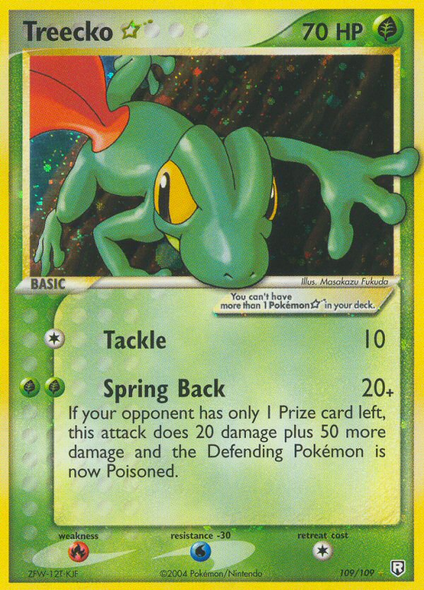 Treecko ★ 109 Rare Holo Star card from Team Rocket Returns