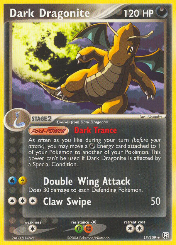 Dark Dragonite 15/109 Rare card from Team Rocket Returns