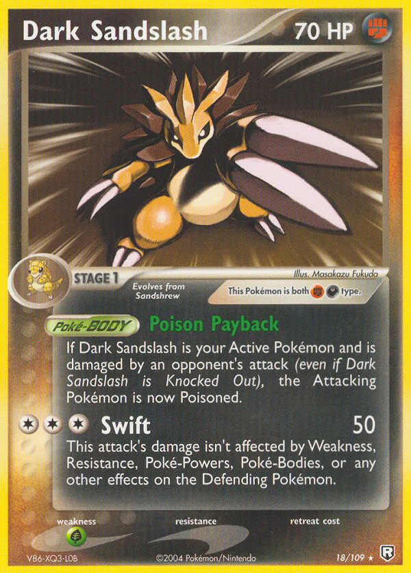 Dark Sandslash 18 Rare card from Team Rocket Returns