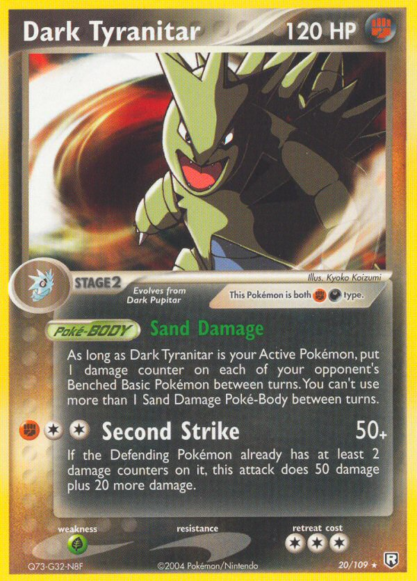 Dark Tyranitar 20/109 Rare card from Team Rocket Returns