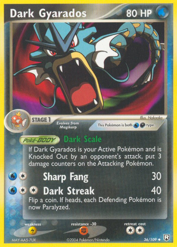 Dark Gyarados 36 Uncommon card from Team Rocket Returns