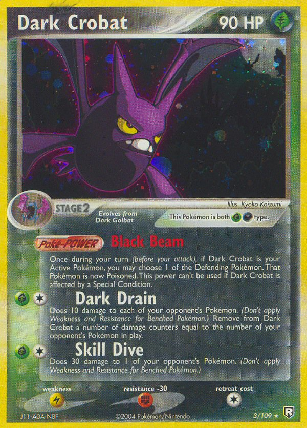 Dark Crobat 3 Rare Holo card from Team Rocket Returns
