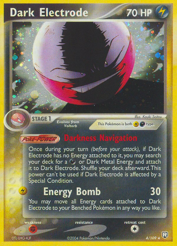 Dark Electrode 4/109 Rare Holo card from Team Rocket Returns