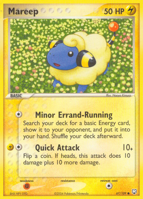 Mareep 67 Common card from Team Rocket Returns