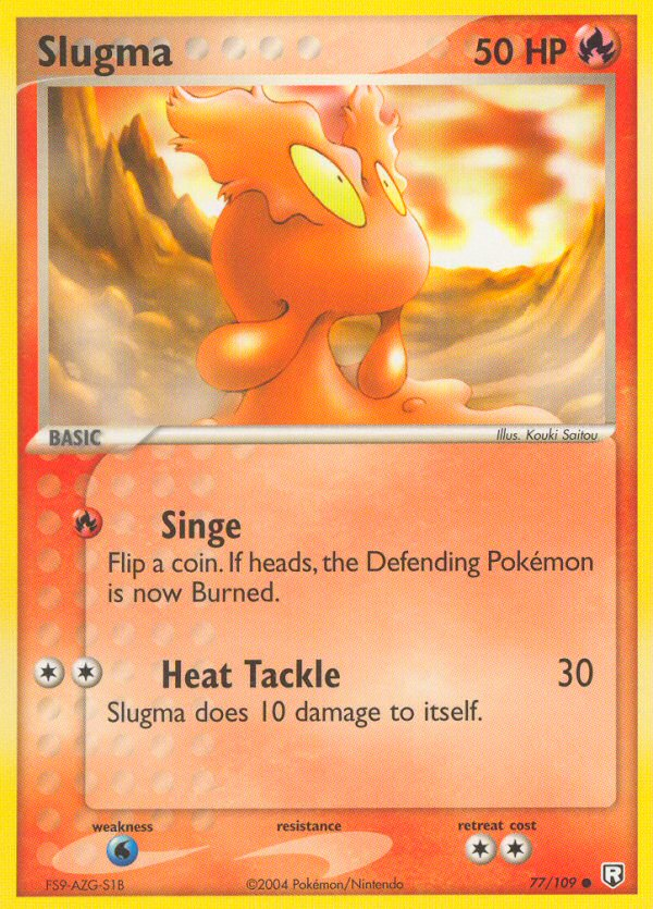 Slugma 77 Common card from Team Rocket Returns