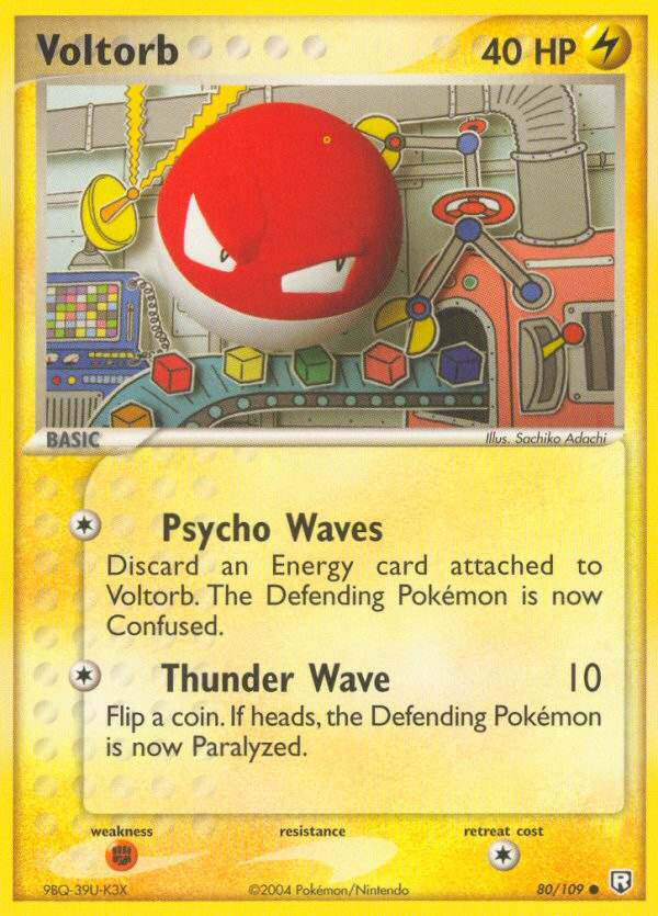 Voltorb 80 Common card from Team Rocket Returns