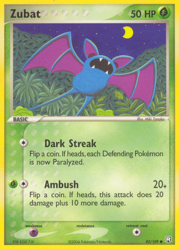 Zubat 82 Common card from Team Rocket Returns