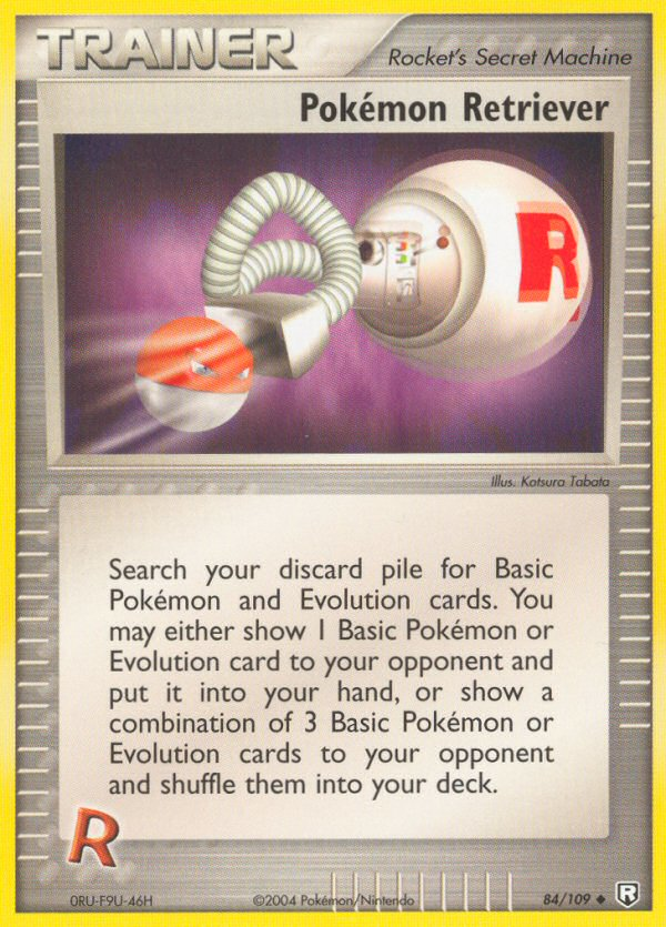 Pokémon Retriever 84 Uncommon card from Team Rocket Returns