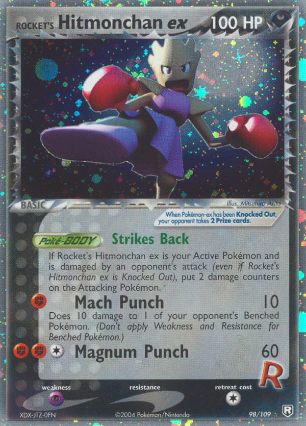 Rocket's Hitmonchan ex 98 Rare Holo EX card from Team Rocket Returns