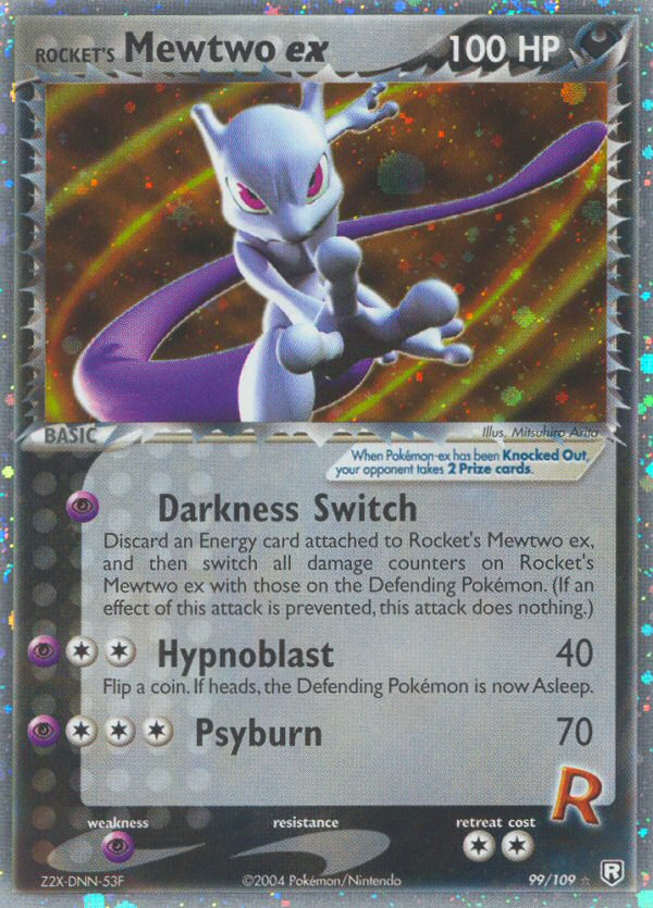 Rocket's Mewtwo ex 99/109 Rare Holo EX card from Team Rocket Returns