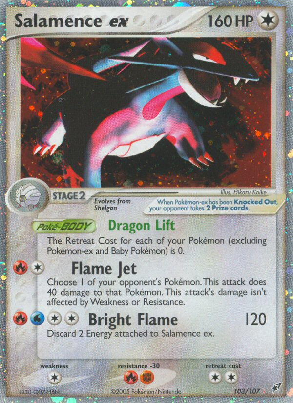 Salamence ex 103/107 Rare Holo EX card from Deoxys