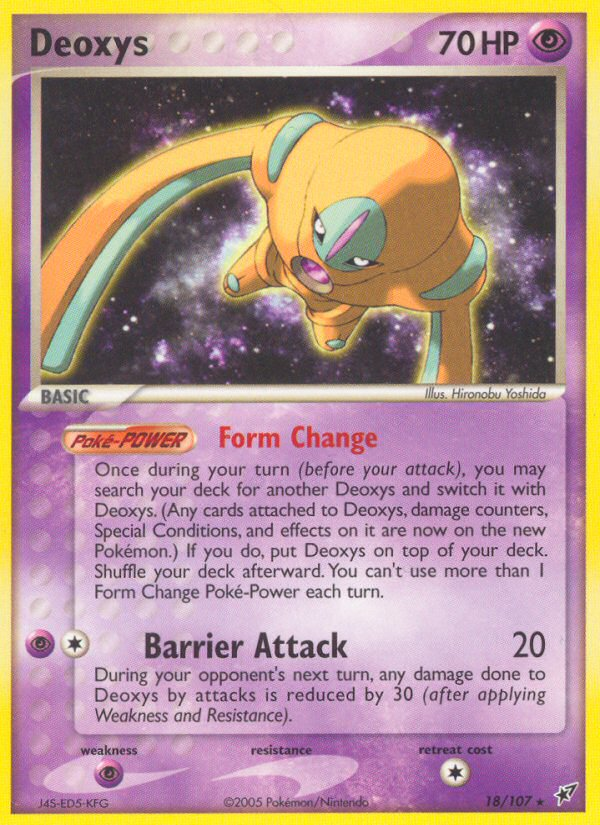 Deoxys 18 Rare card from Deoxys