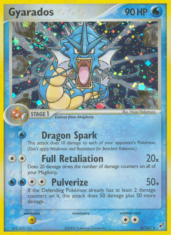 Gyarados 8 Rare Holo card from Deoxys