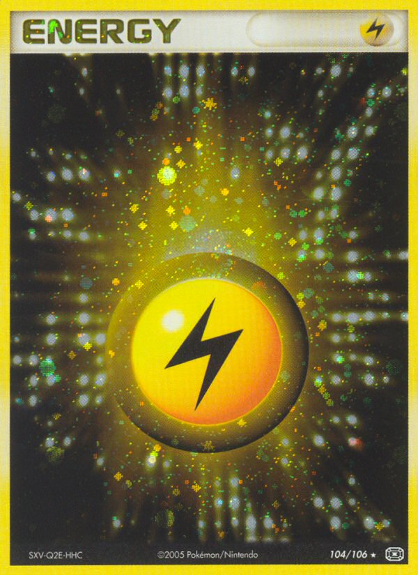 Lightning Energy 104 Rare Holo card from Emerald