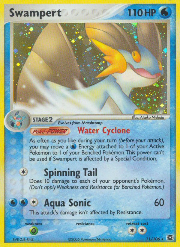 Swampert 11 Rare Holo card from Emerald