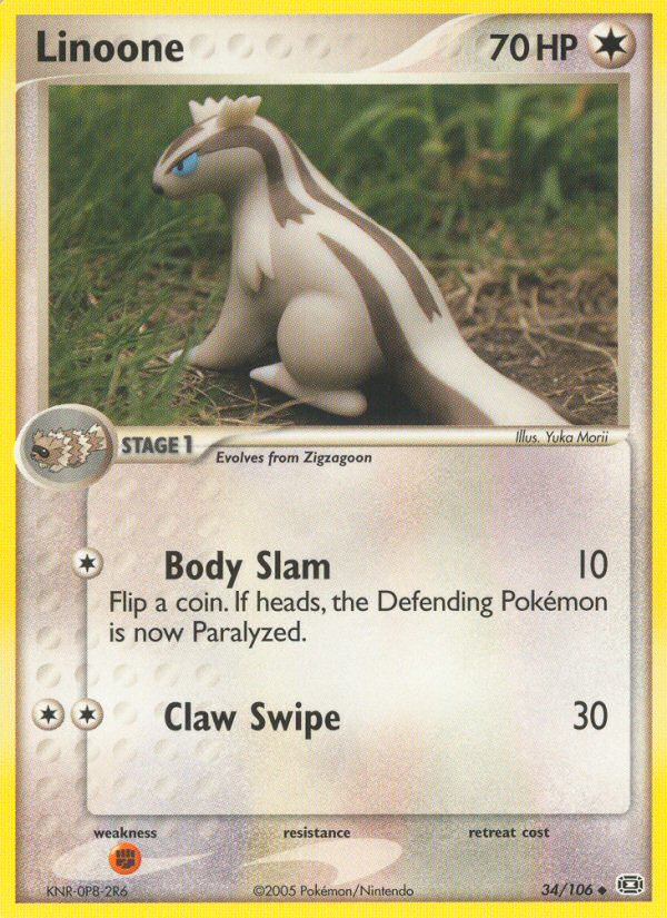 Linoone 34/106 Uncommon card from Emerald