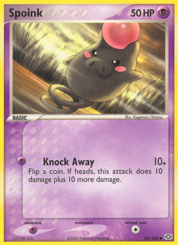 Spoink 65 Common card from Emerald