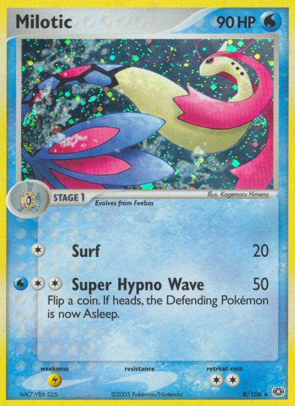 Milotic 8 Rare Holo card from Emerald