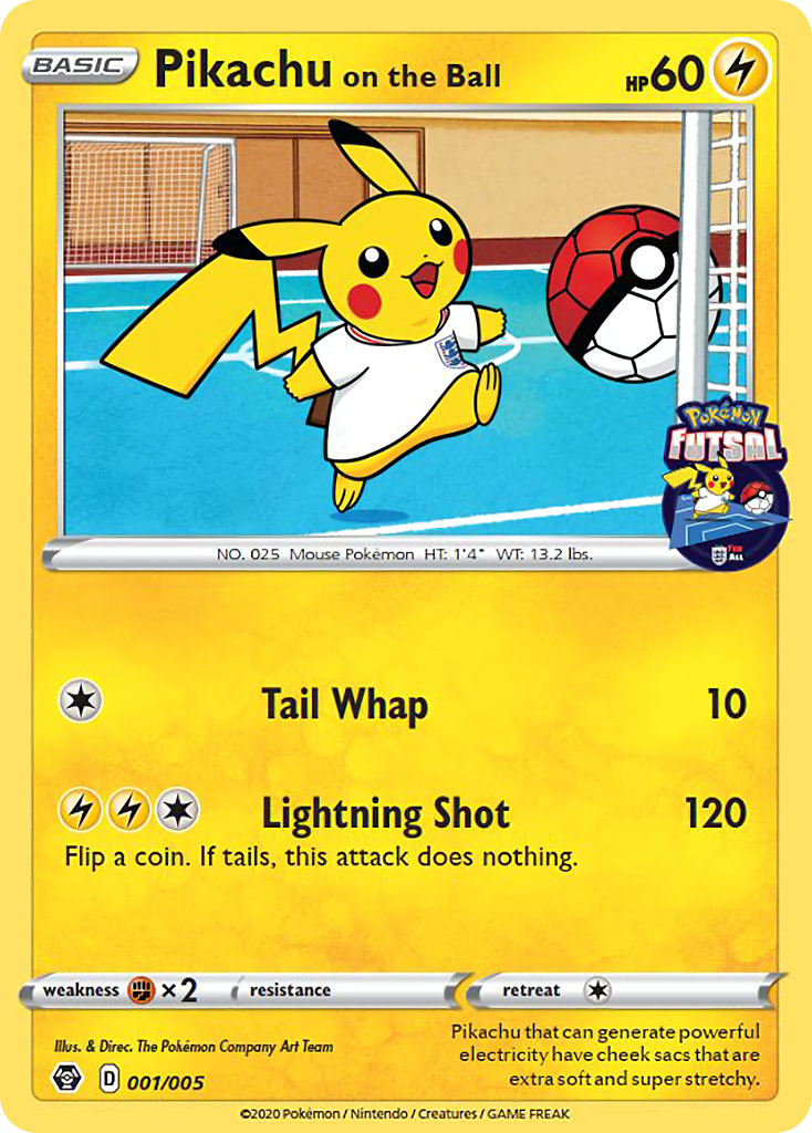 Pikachu on the Ball 1 Pokemon card from Pokémon Futsal Collection