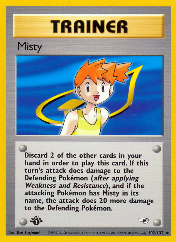 Misty 102/132 Rare card from Gym Heroes