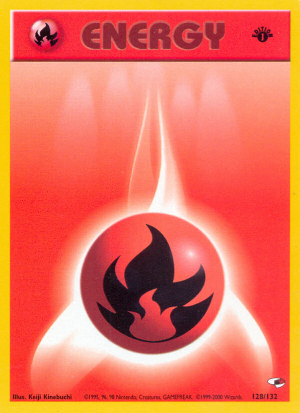 Fire Energy 128 Pokemon card from Gym Heroes
