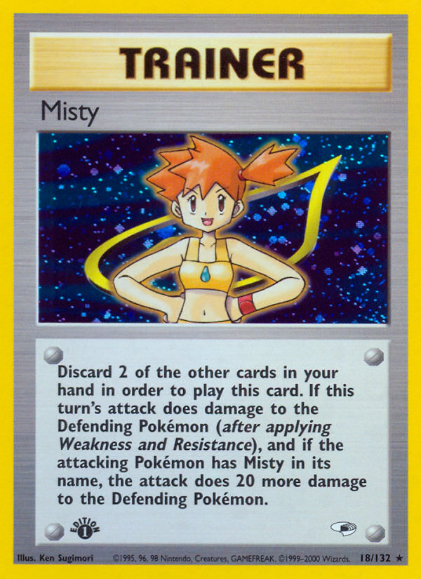 Misty 18/132 Rare Holo card from Gym Heroes