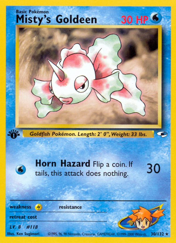Misty's Goldeen 30 Rare card from Gym Heroes