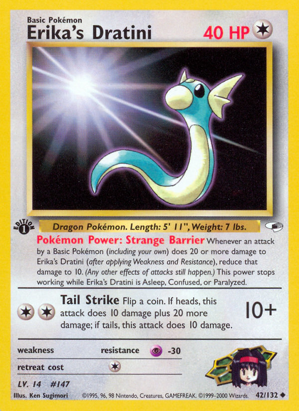 Erika's Dratini 42 Uncommon card from Gym Heroes