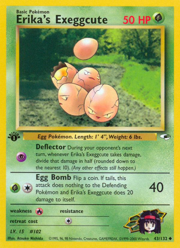 Erika's Exeggcute 43 Uncommon card from Gym Heroes