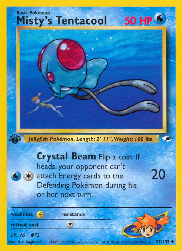 Misty's Tentacool 57 Uncommon card from Gym Heroes