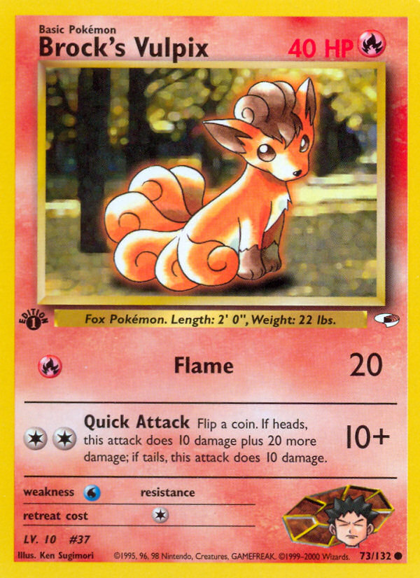Brock's Vulpix 73/132 Common card from Gym Heroes