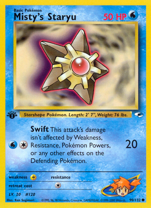 Misty's Staryu 90 Common card from Gym Heroes