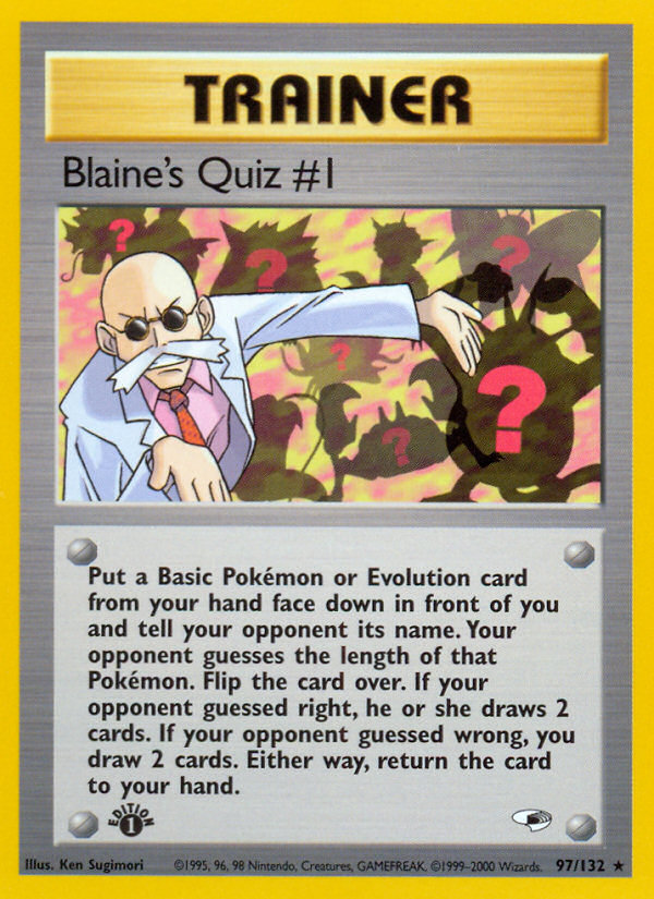 Blaine's Quiz #1 97/132 Rare card from Gym Heroes