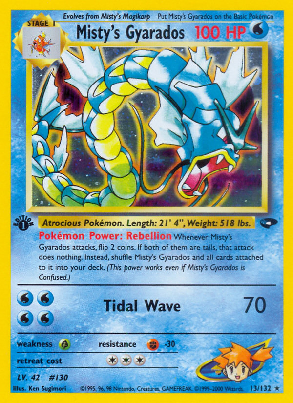 Misty's Gyarados 13 Rare Holo card from Gym Challenge