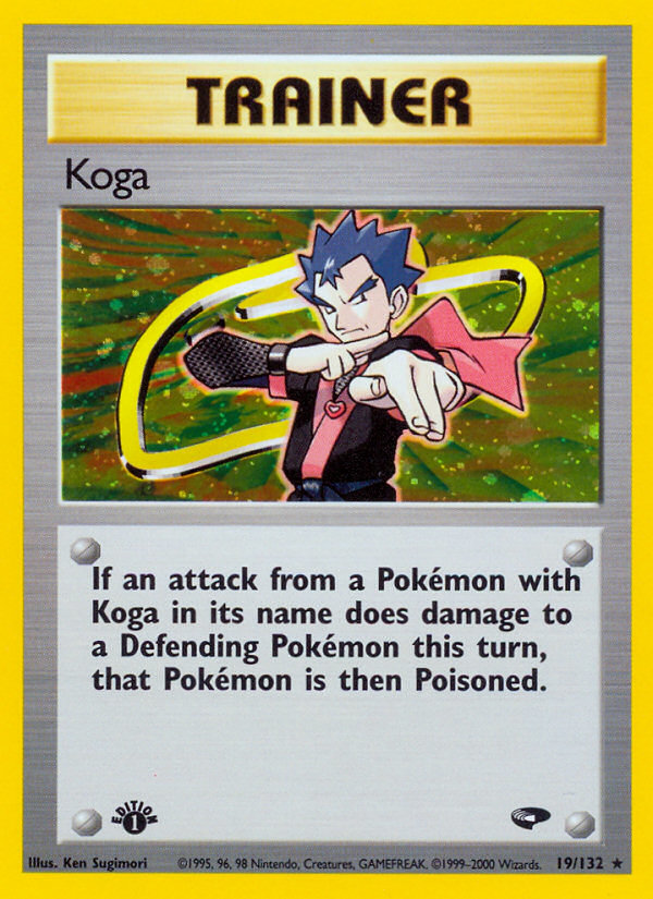 Koga 19 Rare Holo card from Gym Challenge
