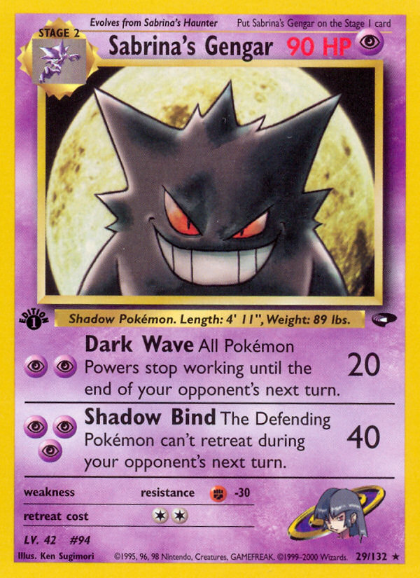 Sabrina's Gengar 29/132 Rare card from Gym Challenge