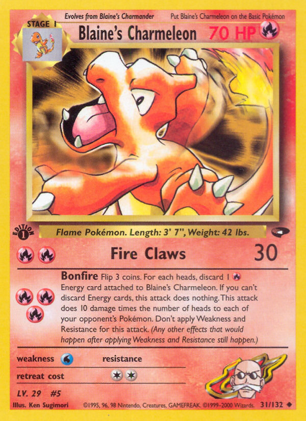 Blaine's Charmeleon 31 Uncommon card from Gym Challenge