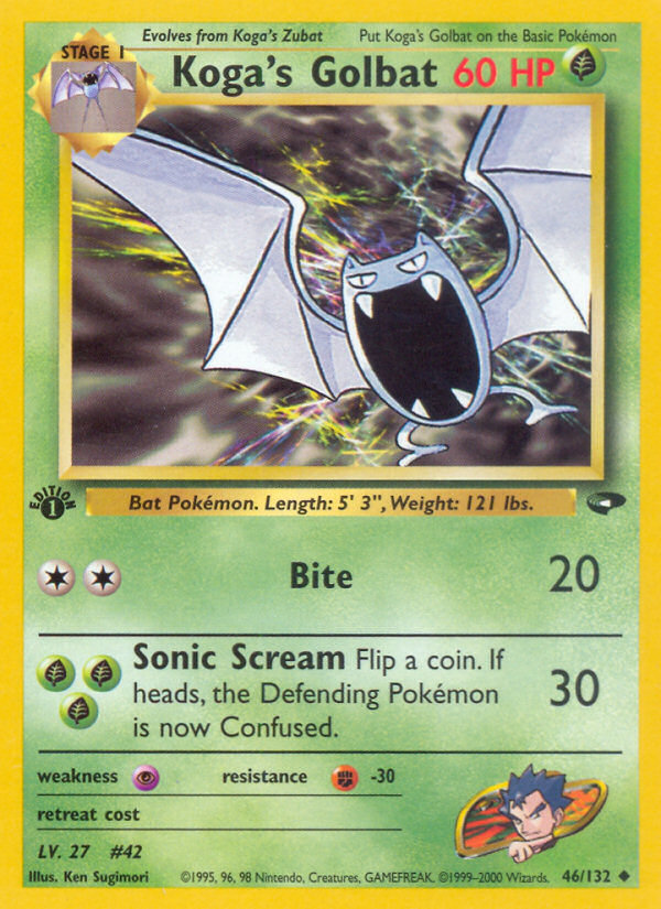 Koga's Golbat 46 Uncommon card from Gym Challenge