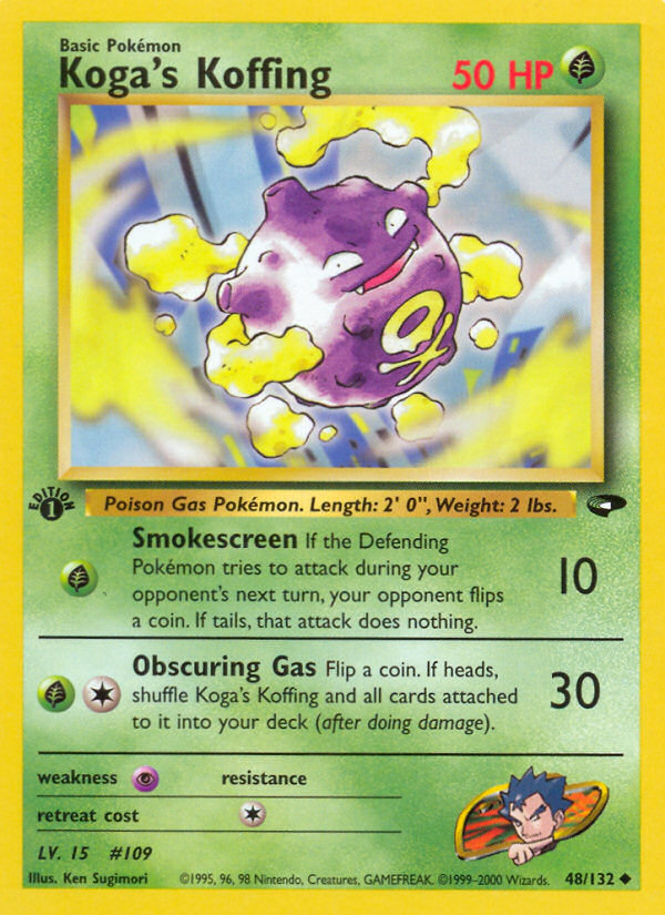 Koga's Koffing 48 Uncommon card from Gym Challenge