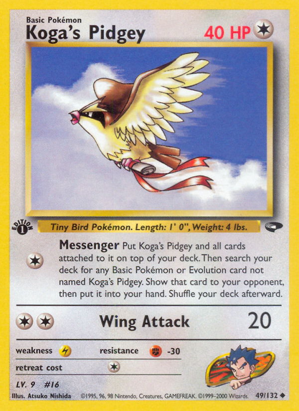 Koga's Pidgey 49 Uncommon card from Gym Challenge