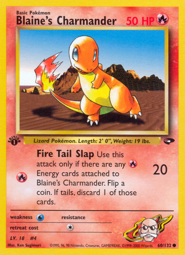 Blaine's Charmander 60 Common card from Gym Challenge