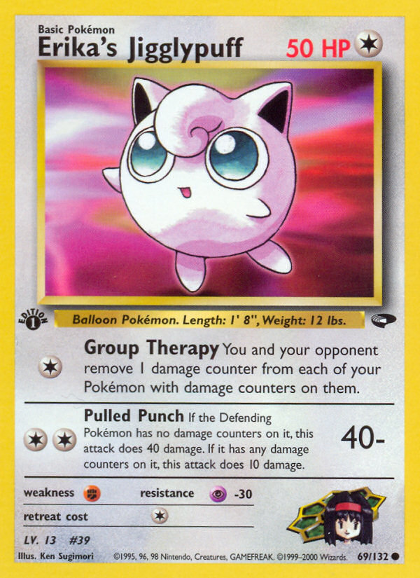 Erika's Jigglypuff 69 Common card from Gym Challenge