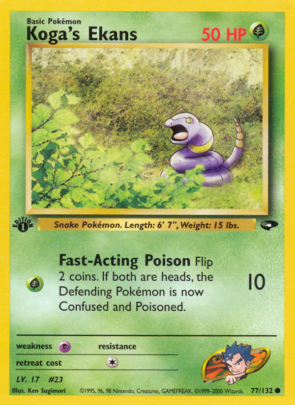 Koga's Ekans 77 Common card from Gym Challenge