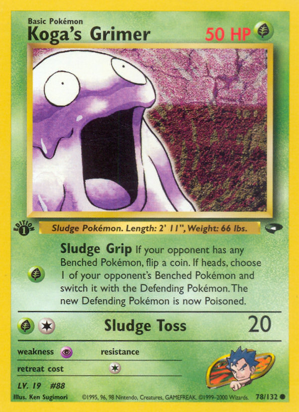 Koga's Grimer 78 Common card from Gym Challenge