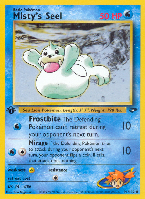 Misty's Seel 91/132 Common card from Gym Challenge