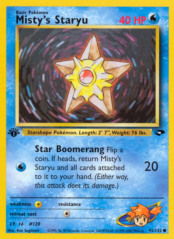 Misty's Staryu 92/132 Common card from Gym Challenge