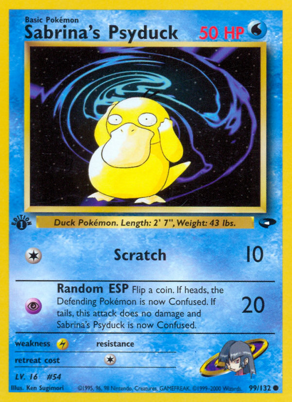 Sabrina's Psyduck 99 Common card from Gym Challenge