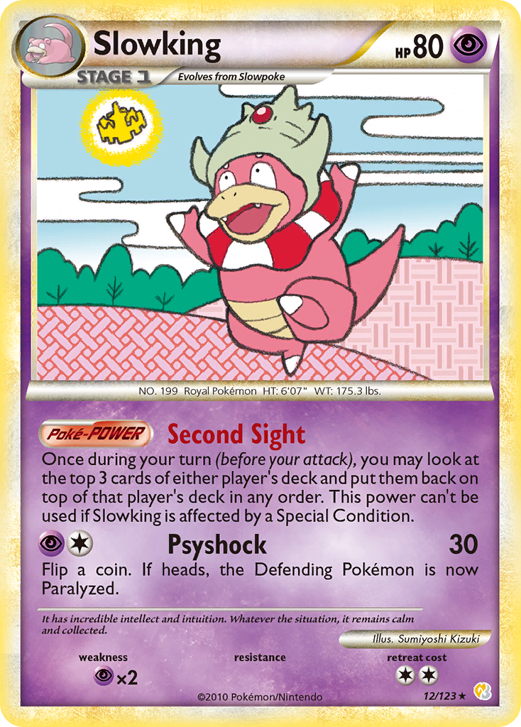 Slowking 12 Rare Holo card from HeartGold & SoulSilver