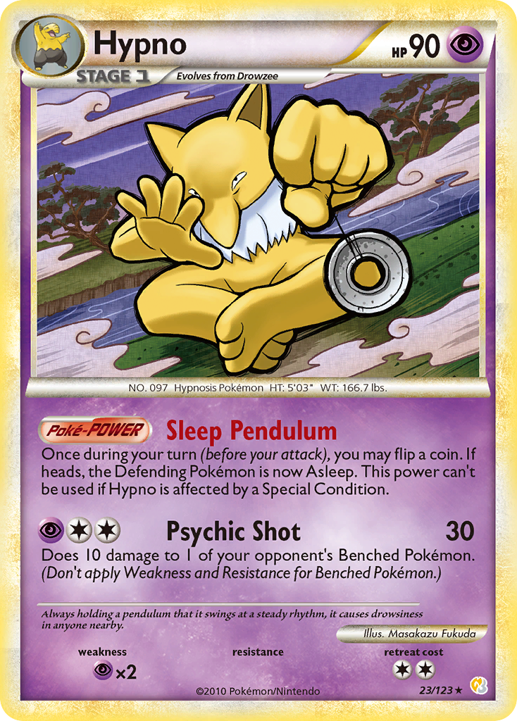 Hypno 23 Rare card from HeartGold & SoulSilver